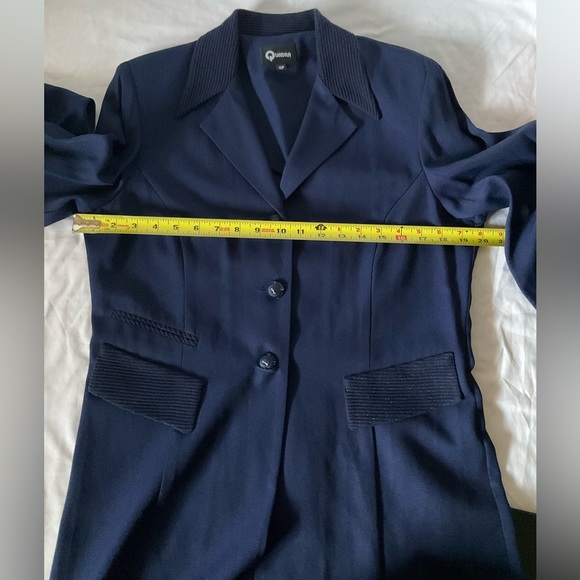 Quadra Vintage Long Navy Blue Duster Blazer. - Picture 3 of 6